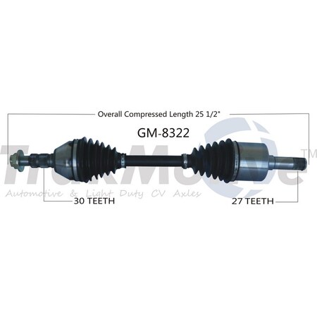 Surtrack Axle Cv Axle Shaft, Gm-8322 GM-8322
